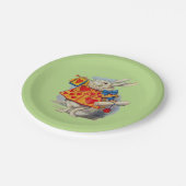 Alice im Wunderland Weißer Kaninchenpapier Teller (Schrägansicht)