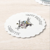 Alice im Wunderland-weißes Kaninchen-alles Gute Untersetzer (angewinkelt)