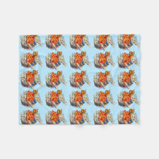 Alice im Wunderland Weißes Kaninchen Fleecedecke (Vorderseite (Horizontal))