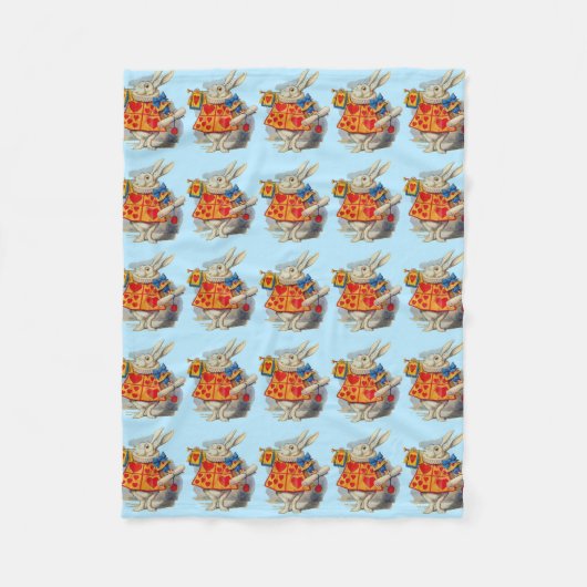Alice im Wunderland Weißes Kaninchen Fleecedecke (Vorderseite)
