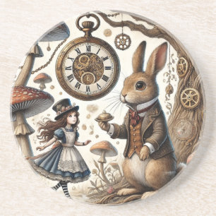 Alice im Wunderland weißes Kaninchen Getränkeuntersetzer