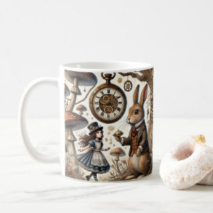 Alice im Wunderland weißes Kaninchen Kaffeetasse
