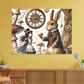 Alice im Wunderland weißes Kaninchen Leinwanddruck (Insitu (Wohnzimmer))