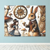Alice im Wunderland weißes Kaninchen Leinwanddruck (Insitu (Holzboden))