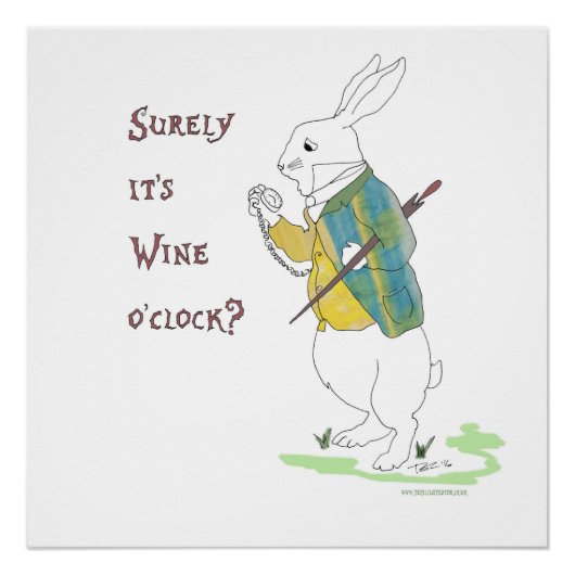 Alice im Wunderland Weißes Kaninchen. Poster (Vorderseite)