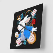 Alice im Wunderland - Weißes Kaninchen Quadratische Wanduhr (Winkel)