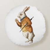   Alice im Wunderland - Weißes Kaninchen Rundes Kissen (Rückseite)