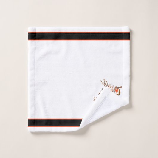 Alice im Wunderland Weißes Kaninchen Schwarzes Bad Badhandtuch Set (Waschlappen)