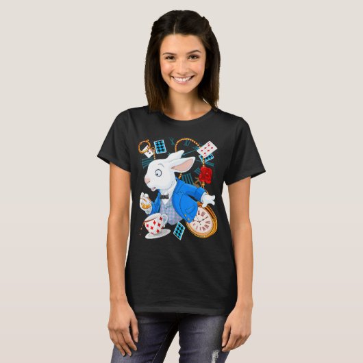 Alice im Wunderland - Weißes Kaninchen T-Shirt (Vorne ganz)
