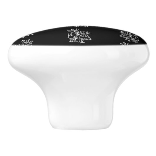 Alice im Wunderland-weißes Kaninchen-und Keramikknauf (Seitenansicht)