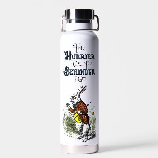 Alice im Wunderland Weißes Kaninchen Vollfarbe Trinkflasche (Rückseite)