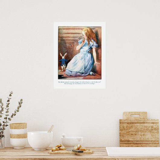Alice im Wunderland Weißes Kaninchenloch Druckpost Poster (Küche)