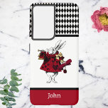 Alice im Wunderland Weißes Rotkaninchen mit Trumpe Samsung Galaxy Hülle<br><div class="desc">Dieses mit Monogramm Design zeichnet sich durch das weiße Kaninchen aus der Märchenlandschaft aus, Set in Rot und Schwarz, mit weißem und schwarzem Rautenharlequin-Design. Diese knusprige und lebendige Interpretation dieses anthropomorphischen Hase aus diesem klassischen Märchendesign zeigt auch Ihren Namen, also vergewissern Sie sich, dass Sie ihn eingeben, um dieses Design...</div>