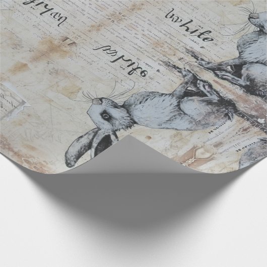 Alice im Wunderland Weißkaninchen Geschenkpapier (Ecke)