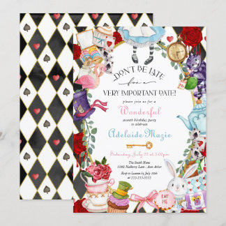 Alice im Wunderland Whimsical Children's Birthday Einladung