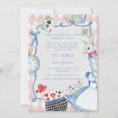 Alice im Wunderland Whimsical Fantasy Baby Dusche Einladung (Vorderseite)