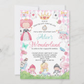 Alice im Wunderland Whimsical Geburtstag Einladung (Vorderseite)