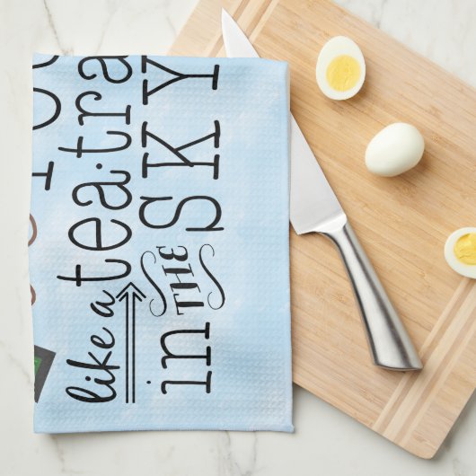 Alice im Wunderland Whimsical Tee Carroll Zitat Küchentuch (Viertel Falte)