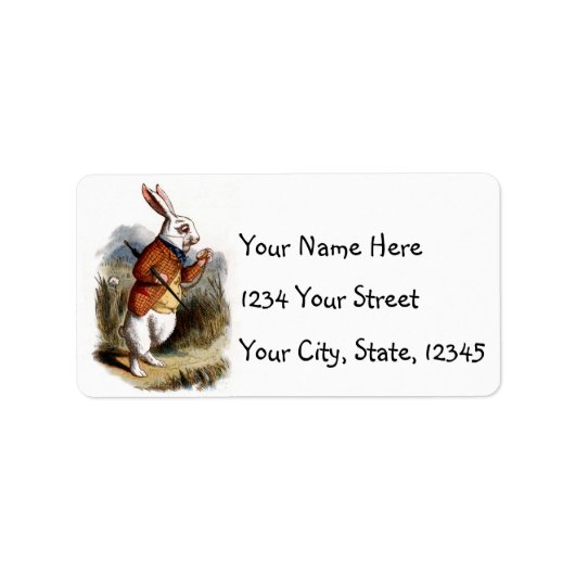 Alice im Wunderland White Rabbit Address Labels Adressaufkleber (Vorne)