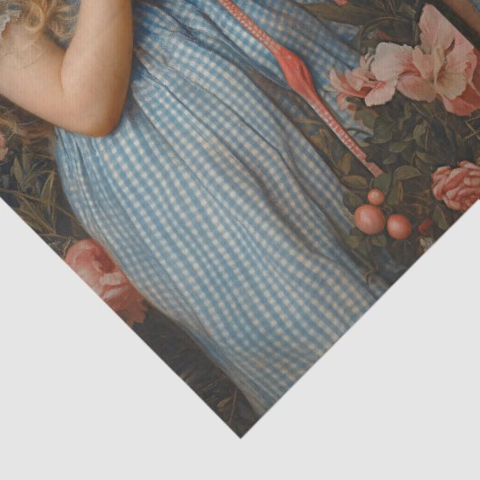 Alice im Wunderland White Rabbit Flamingo Seidenpapier (Detail)