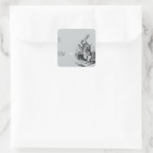 Alice im Wunderland White Rabbit Geschenkmarke Quadratischer Aufkleber (Tasche)