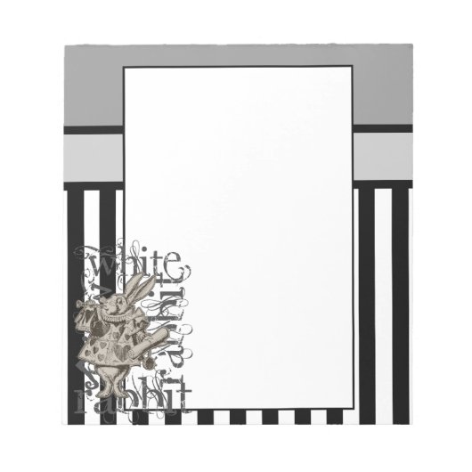 Alice im Wunderland White Rabbit Grunge Notizblock (Vorderseite)