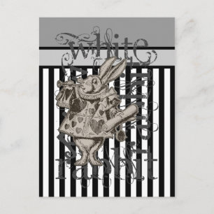 Alice im Wunderland White Rabbit Grunge Postkarte