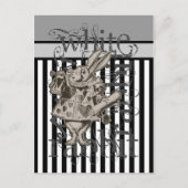 Alice im Wunderland White Rabbit Grunge Postkarte (Vorderseite)