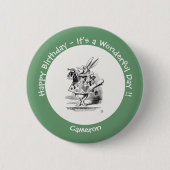 Alice im Wunderland White Rabbit Herald Birthday Button (Vorderseite)