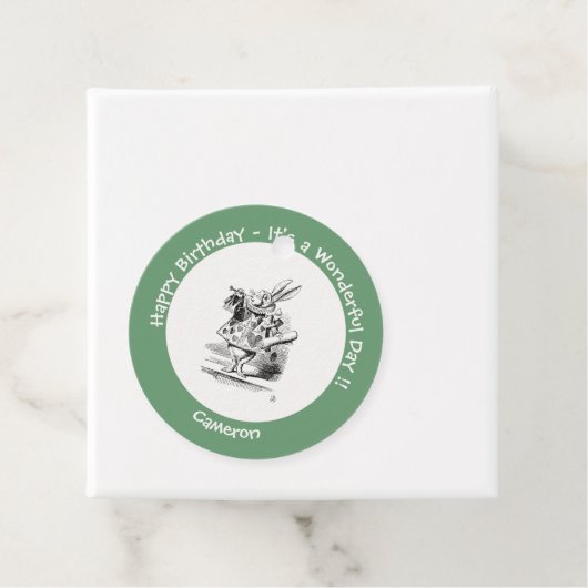 Alice im Wunderland White Rabbit Herald Birthday Geschenkanhänger (Beispiel)