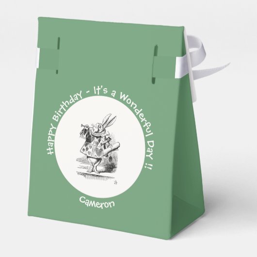 Alice im Wunderland White Rabbit Herald Birthday Geschenkschachtel (Rückseite)