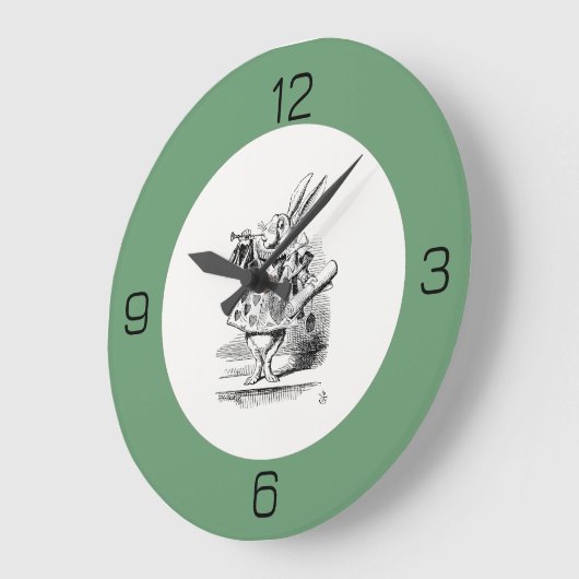 Alice im Wunderland White Rabbit Herald Birthday Große Wanduhr (Winkel)
