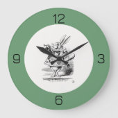 Alice im Wunderland White Rabbit Herald Birthday Große Wanduhr (Vorderseite)