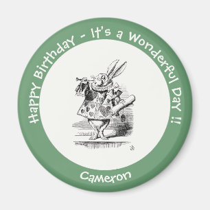 Alice im Wunderland White Rabbit Herald Birthday Magnet