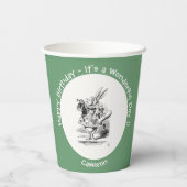 Alice im Wunderland White Rabbit Herald Birthday Pappbecher (Rückseite)