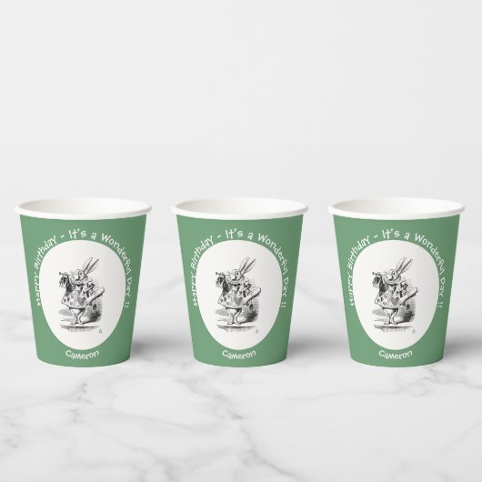 Alice im Wunderland White Rabbit Herald Birthday Pappbecher (Multi)