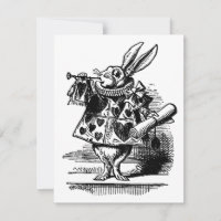 Alice im Wunderland White Rabbit Herald Einladung