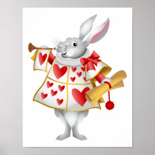 Alice im Wunderland White Rabbit Herald Poster