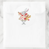 Alice im Wunderland White Rabbit Herald Runder Aufkleber (Tasche)
