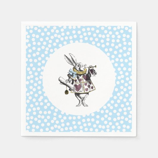 Alice im Wunderland White Rabbit Polka Dot Serviette (Vorderseite)