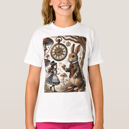 Alice im Wunderland White Rabbit Tee Art (Vorderseite)