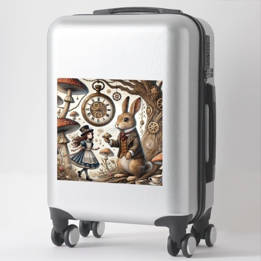 Alice im Wunderland White Rabbit Tee Art Aufkleber (Koffer)