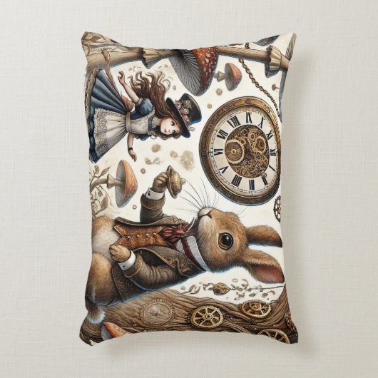 Alice im Wunderland White Rabbit Tee Art Dekokissen (Vorderseite(Vertikal))