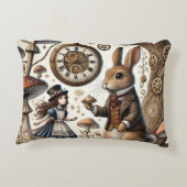 Alice im Wunderland White Rabbit Tee Art Dekokissen (Rückseite)
