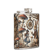 Alice im Wunderland White Rabbit Tee Art Flachmann (Rechts)