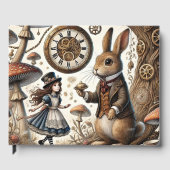 Alice im Wunderland White Rabbit Tee Art Gästebuch (Vorderseite)