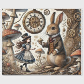 Alice im Wunderland White Rabbit Tee Art Geschenkpapier (Flach)