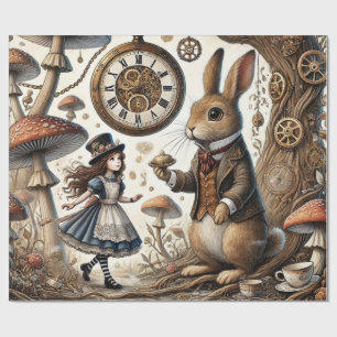 Alice im Wunderland White Rabbit Tee Art Geschenkpapier