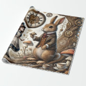 Alice im Wunderland White Rabbit Tee Art Geschenkpapier (Ungerollt)