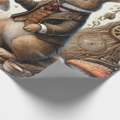 Alice im Wunderland White Rabbit Tee Art Geschenkpapier (Ecke)